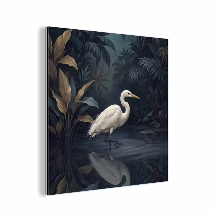Reiger - Water - Natuur - Modern - Wit aluminium wit klein -3d