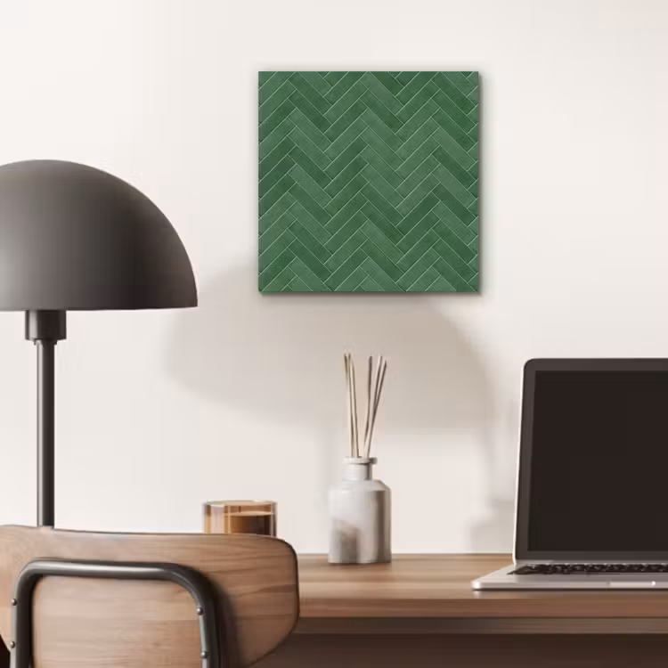 Visgraat - Wandtegel - Bosgroen aluminium wit klein 46 -sfeer5