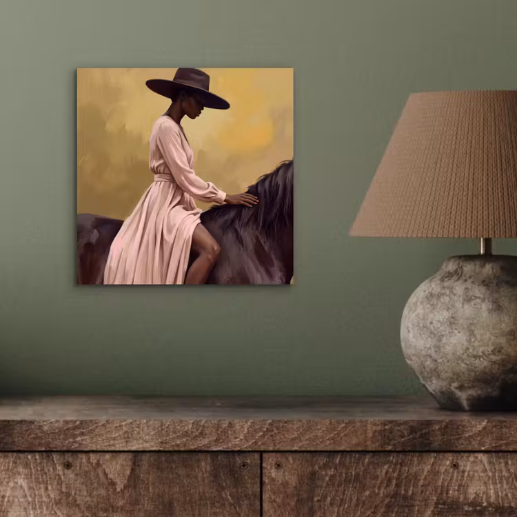 Paard - Klassiek - Oker aluminium wit klein -sfeer2