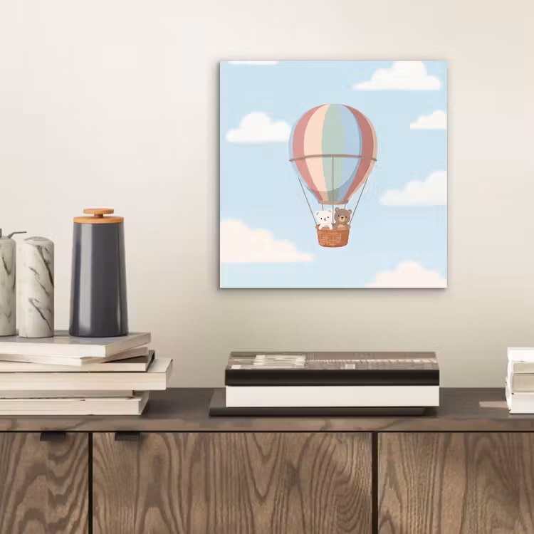 Luchtballon - Beren - Pastel aluminium wit klein -sfeer1