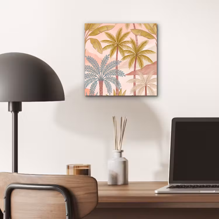 Illustratie - Palmbomen - Kleurrijk aluminium wit klein -sfeer5