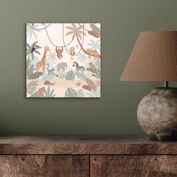 Jungle - Dieren - Groen aluminium wit klein -sfeer2