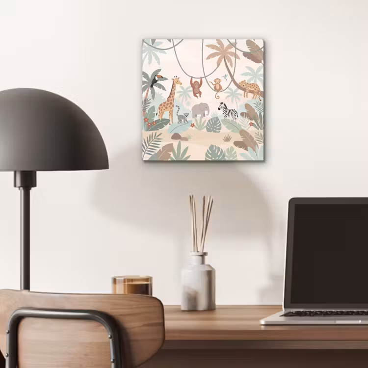 Jungle - Dieren - Groen aluminium wit klein -sfeer5