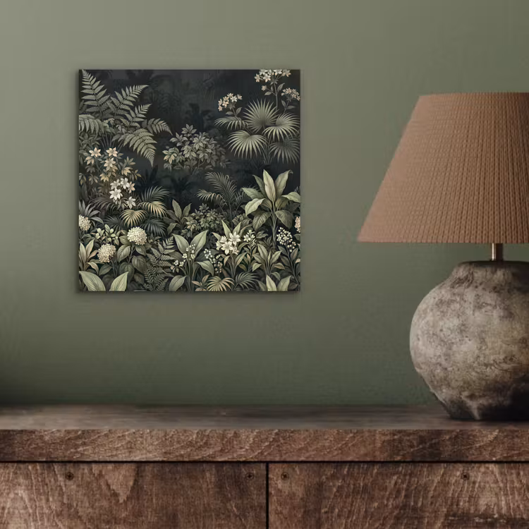 Jungle - Bladeren - Botanisch - Groen aluminium wit klein -sfeer2