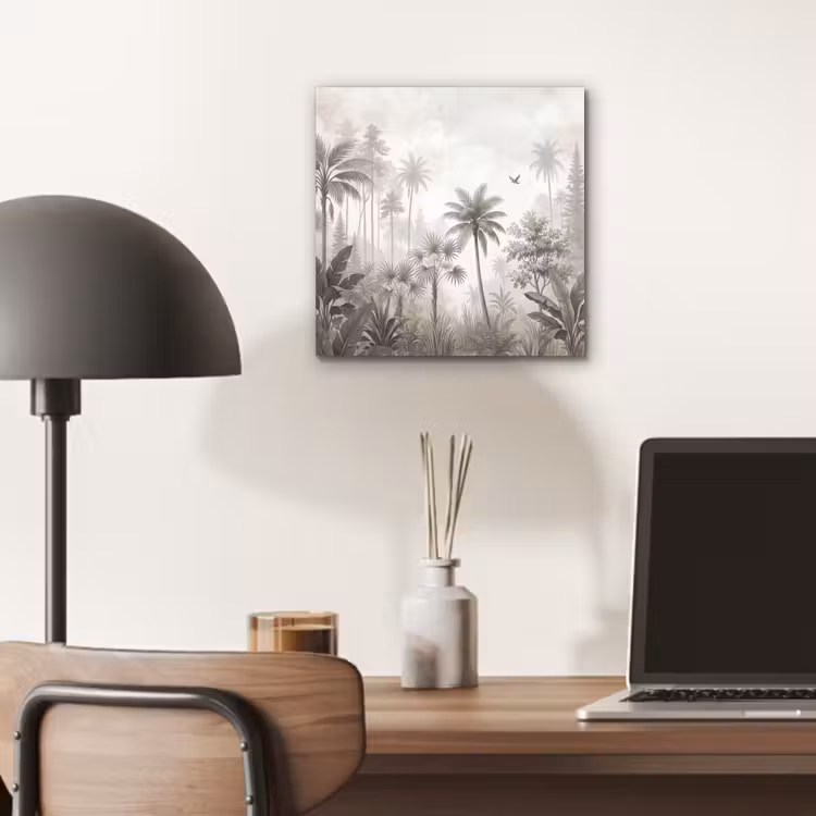 Jungle - Palmbomen - Natuur aluminium wit klein -sfeer5