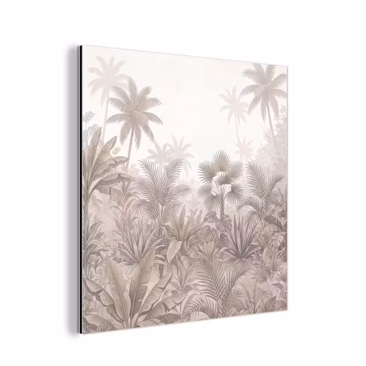 Jungle - Tropisch - Natuur -Vintage - Beige aluminium wit klein -3d
