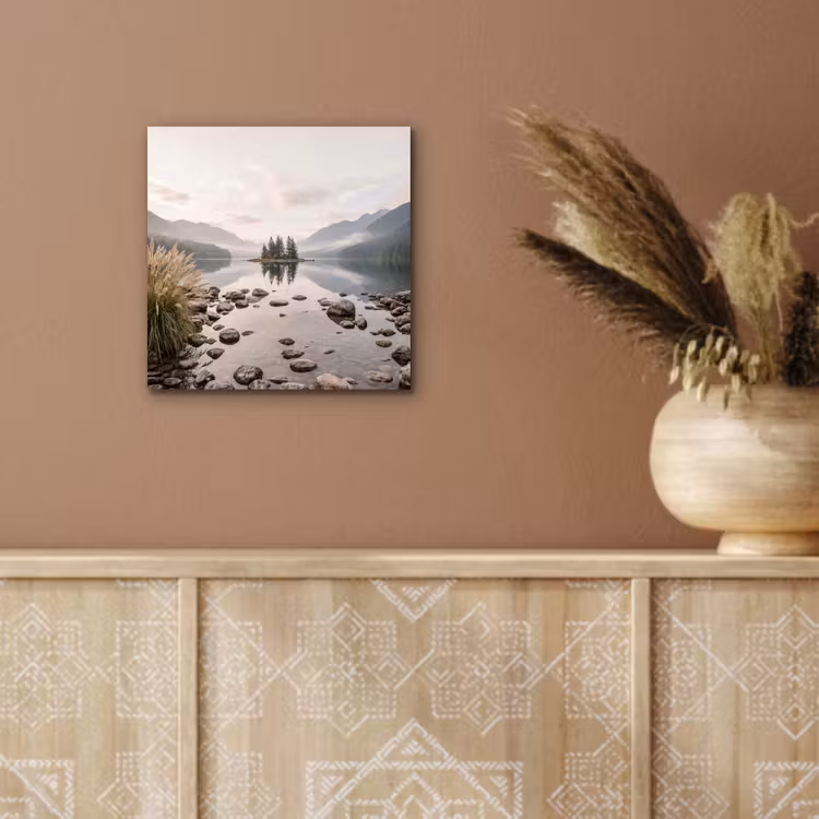 Meer - Bergen - Landschap - Groen aluminium wit klein -sfeer4