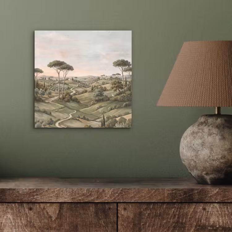 Landschap - Heuvels - Zandpad - Groen aluminium wit klein -sfeer2