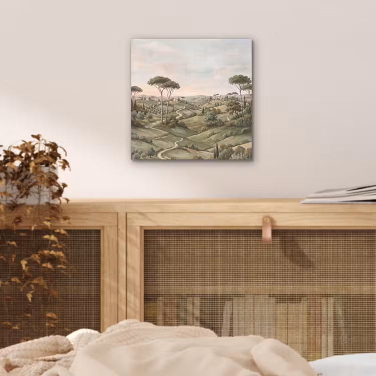 Landschap - Heuvels - Zandpad - Groen aluminium wit klein -sfeer3