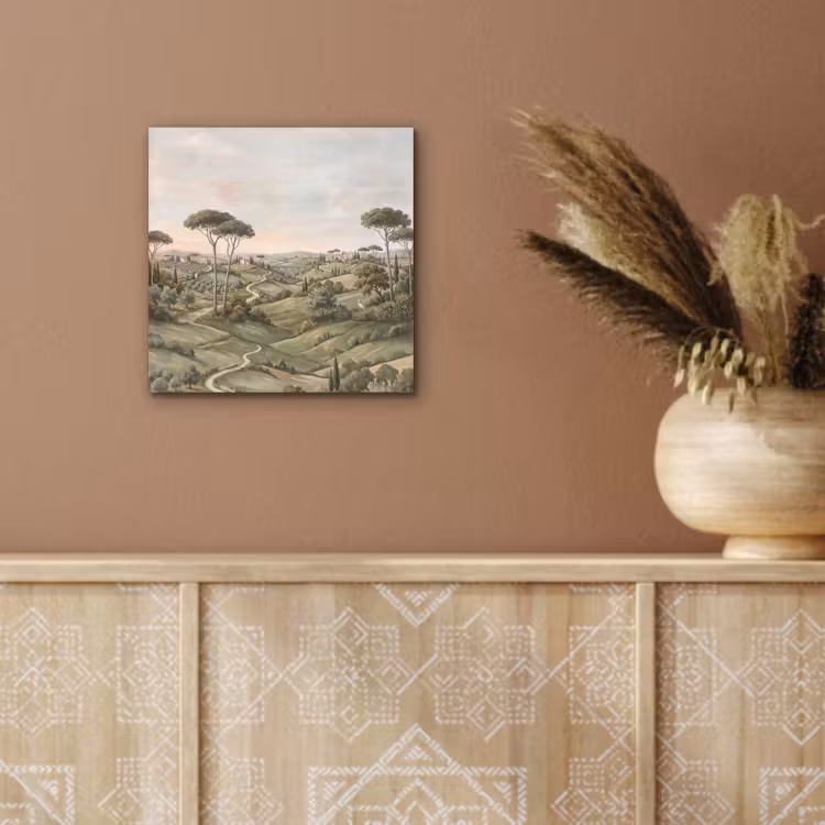 Landschap - Heuvels - Zandpad - Groen aluminium wit klein -sfeer4