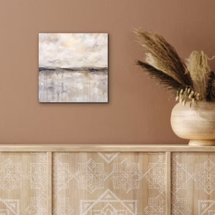 Landschap - Horizon - Natuur - Abstract - Neutraal aluminium wit klein -sfeer4