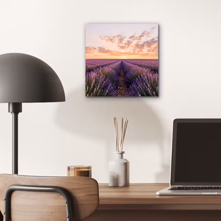 Landschap - Lavendelveld - Paars aluminium wit klein -sfeer5