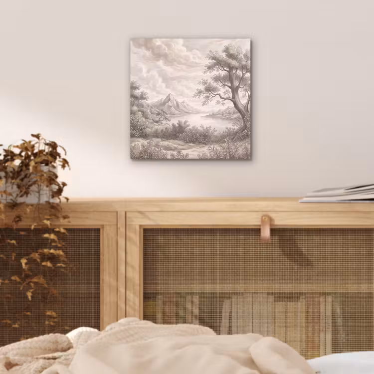 Landschap - Bergen - Meer - Natuur aluminium wit klein -sfeer3