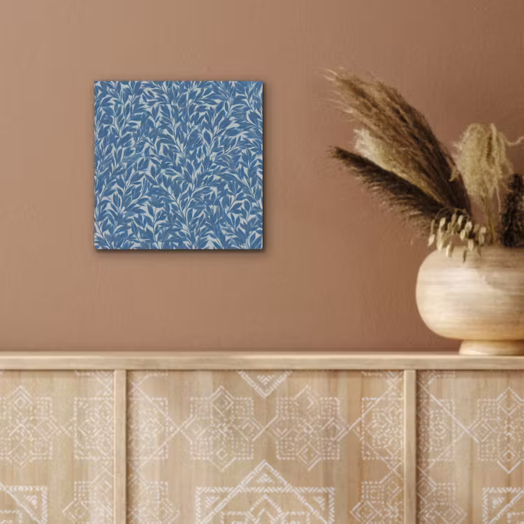 Bladeren - Klassiek - Patroon - Donkerblauw - Vintage aluminium wit klein 46 -sfeer4