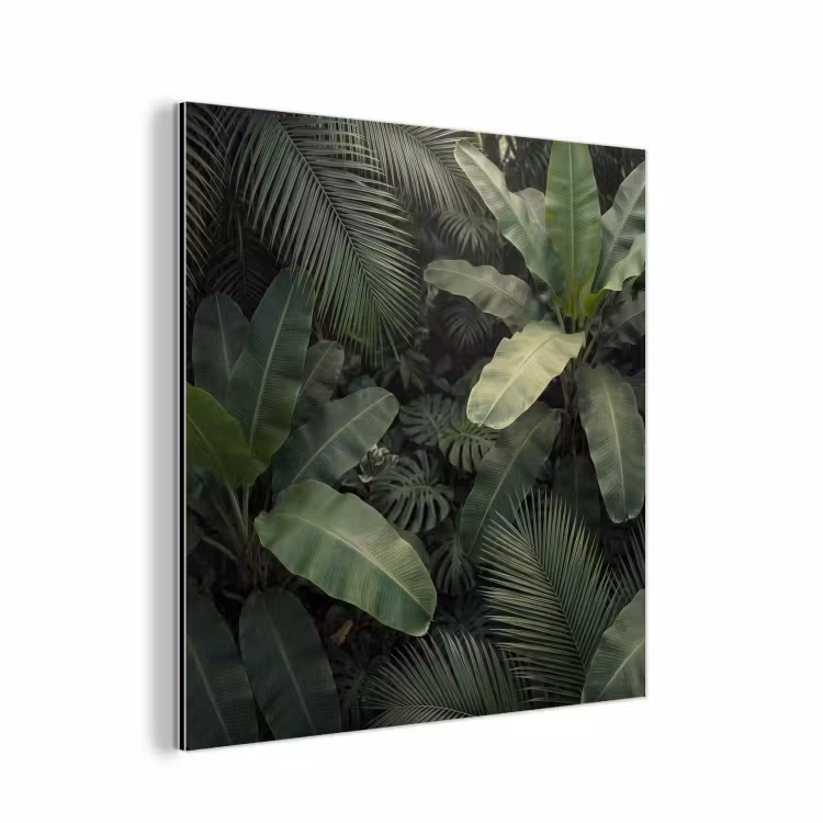 Bladeren - Groen - Tropisch - Natuur aluminium wit klein -3d