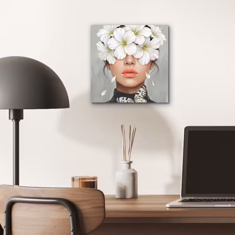 Lelies - Portret - Wit aluminium wit klein -sfeer5