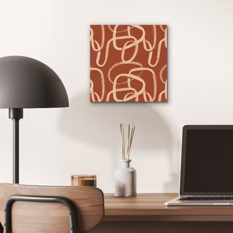 Lijnen - Abstract - Organisch - Terracotta - Crème aluminium wit klein 46 -sfeer5