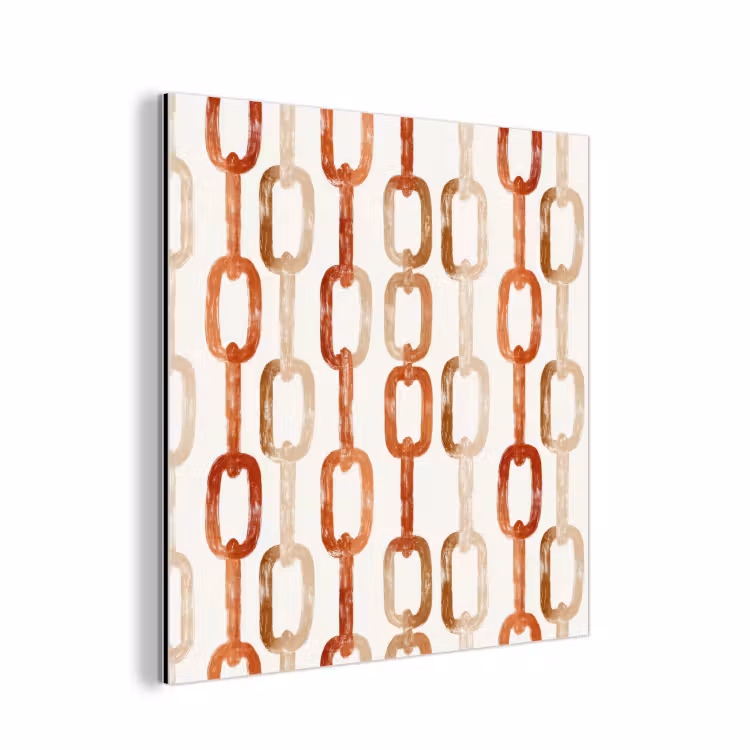 Schakels - Patroon - Aquarel - Terracotta aluminium wit klein 46 -3d
