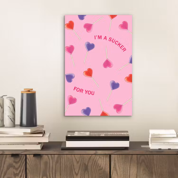 Lolly - Valentijn - Illustratie - Snoep aluminium wit klein -sfeer1