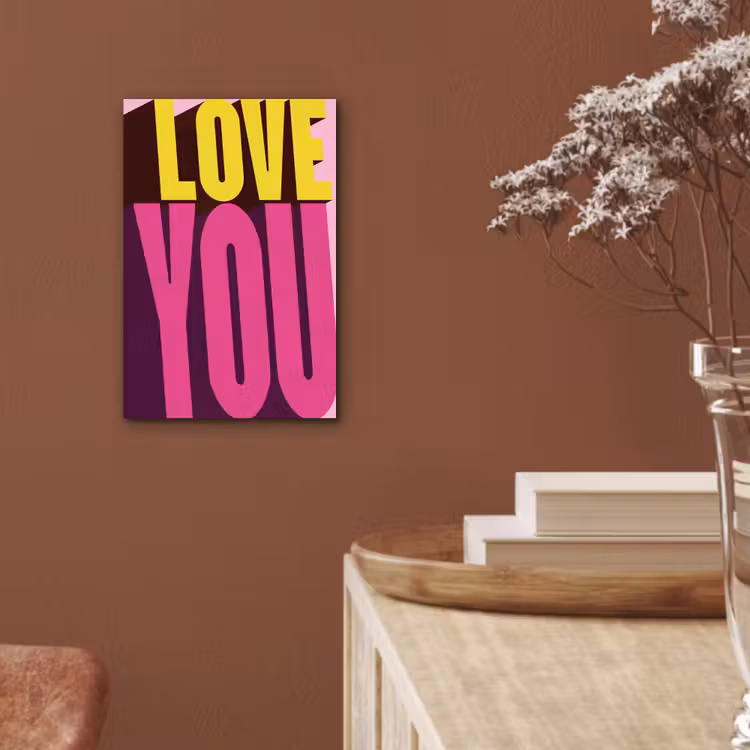 Love - Tekst - Roze - Valentijn aluminium wit klein -sfeer4