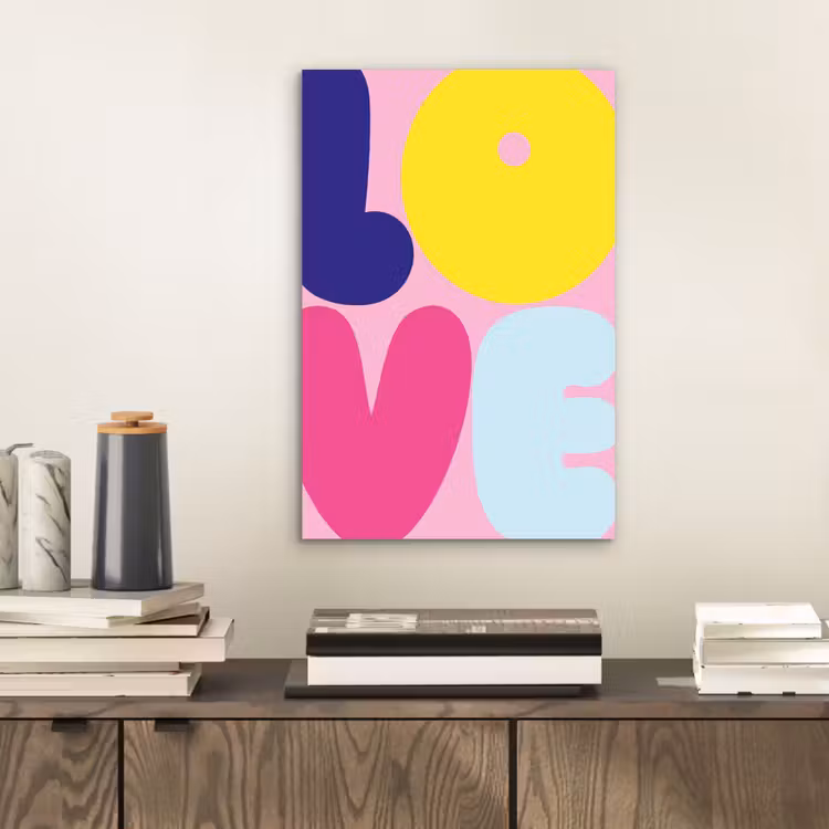 Love - Valentijn - Kleurrijk aluminium wit klein -sfeer1