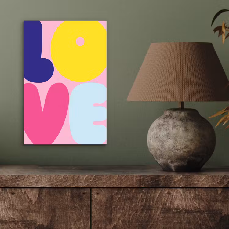 Love - Valentijn - Kleurrijk aluminium wit klein -sfeer2
