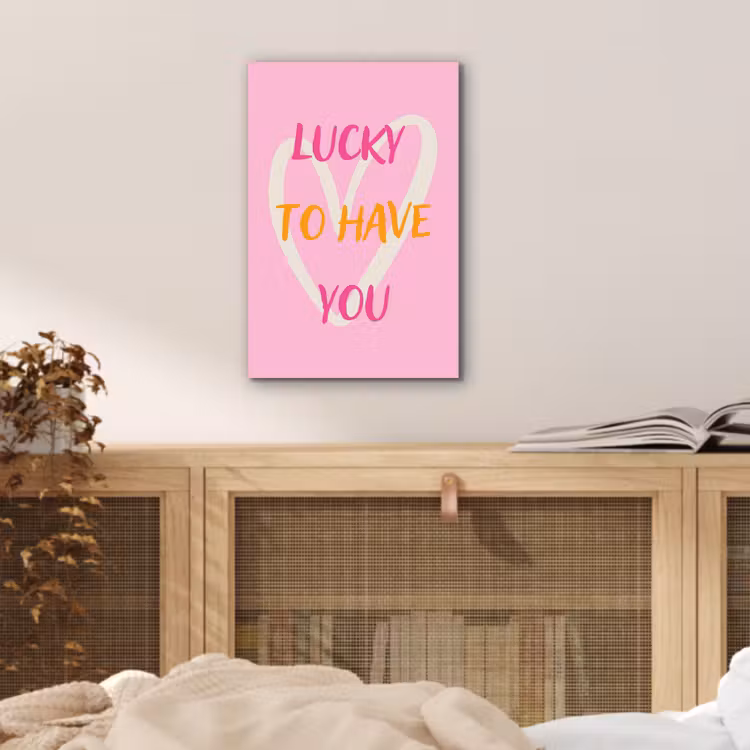 Lucky - Love - Valentijn - Roze aluminium wit klein -sfeer3