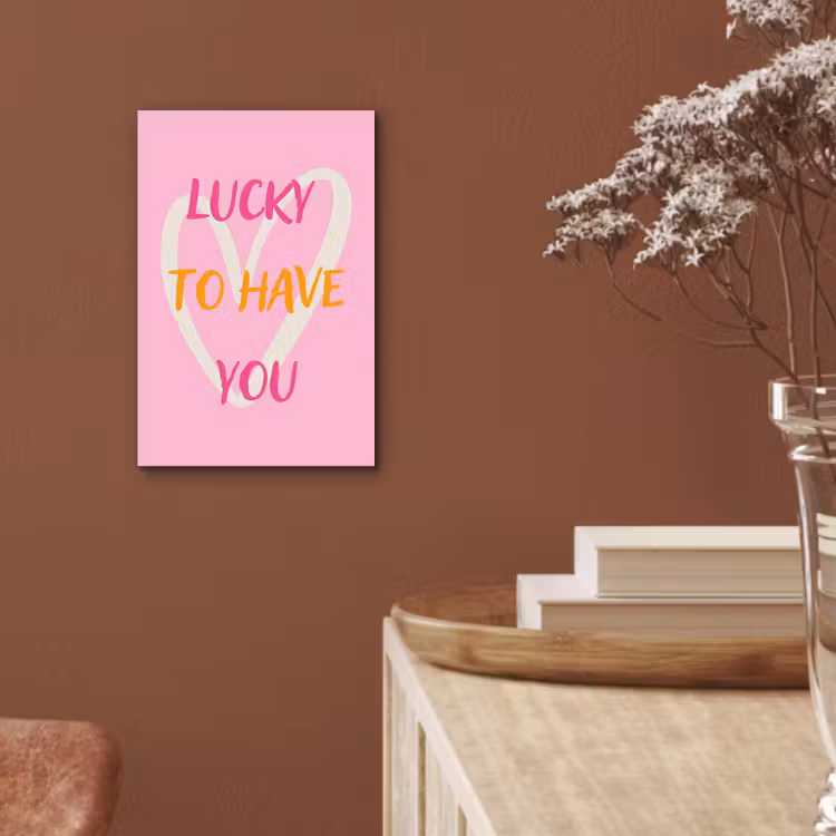 Lucky - Love - Valentijn - Roze aluminium wit klein -sfeer4