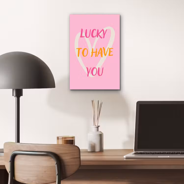 Lucky - Love - Valentijn - Roze aluminium wit klein -sfeer5