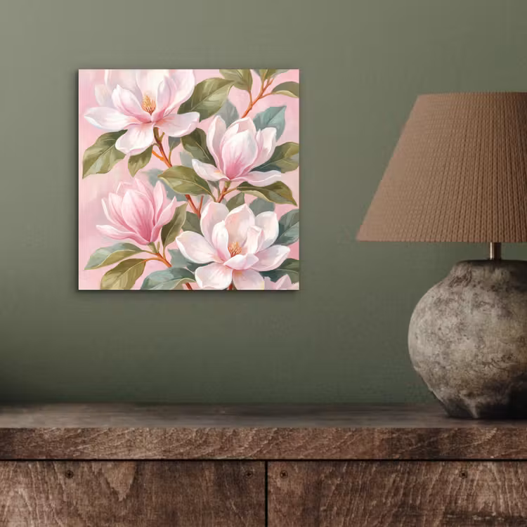 Magnolia's - Patroon - Roze aluminium wit klein -sfeer2
