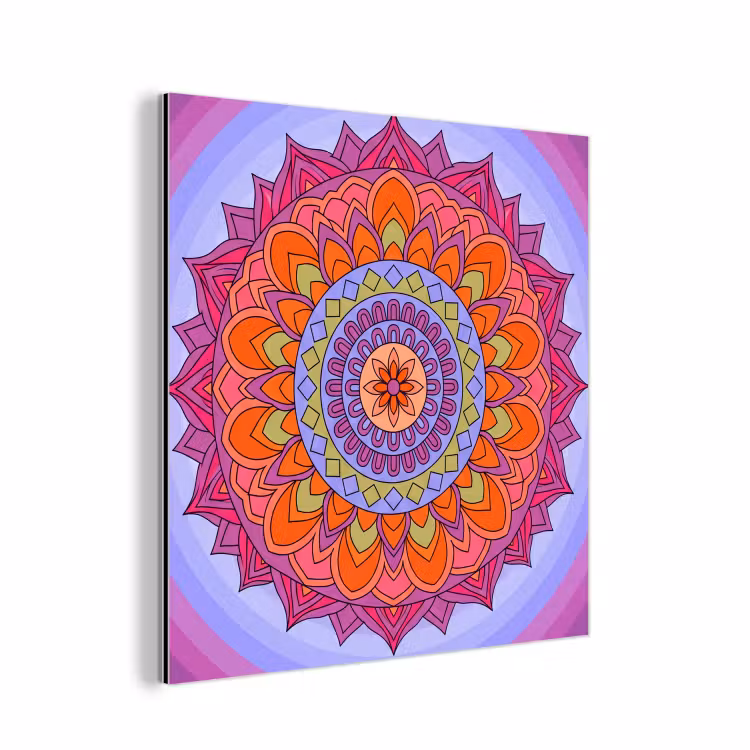 Mandala - Cirkel - Abstract - Kleurrijk - Patroon aluminium wit klein -3d