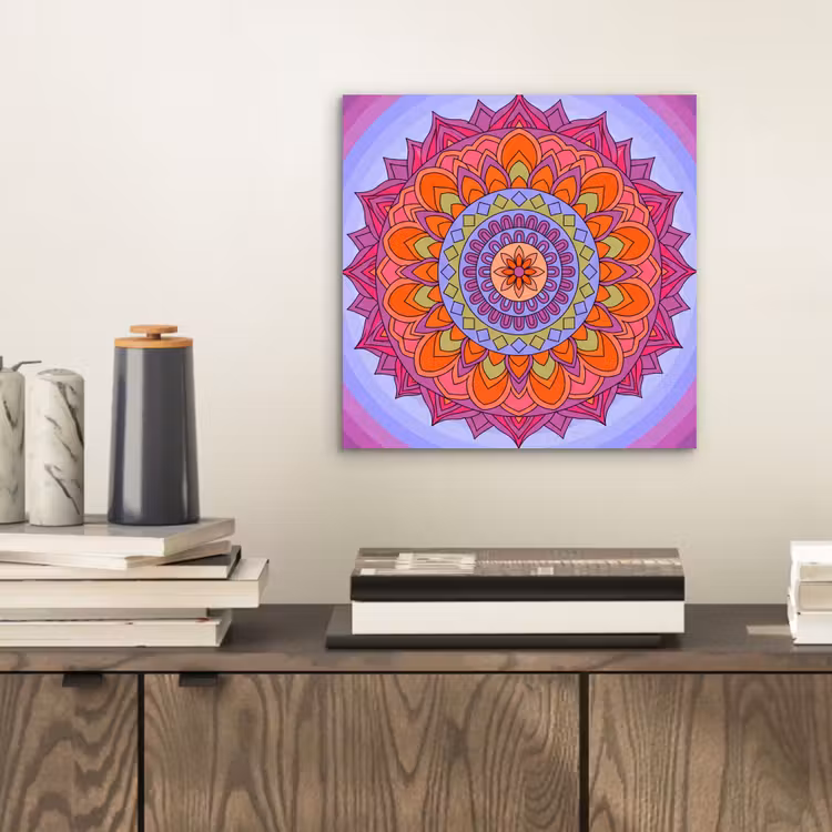 Mandala - Cirkel - Abstract - Kleurrijk - Patroon aluminium wit klein -sfeer1