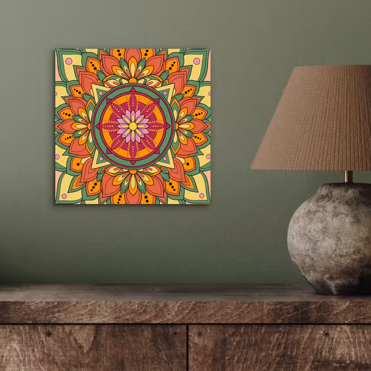 Mandala - Bloemen - Abstract - Kleurrijk aluminium wit klein -sfeer2