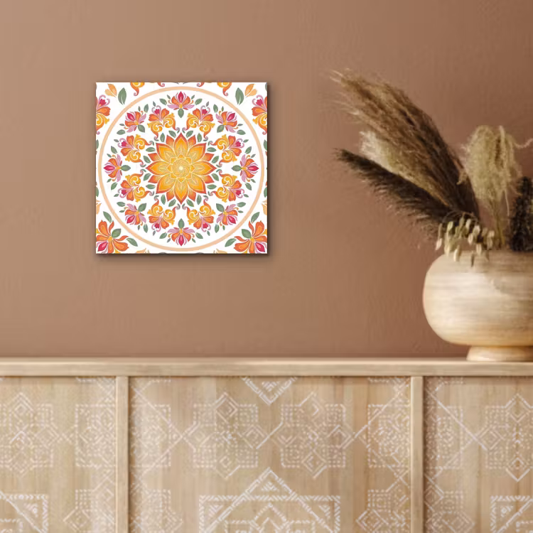 Mandala - Bloemen - Decoratie - Kleurrijk - Abstract aluminium wit klein -sfeer4