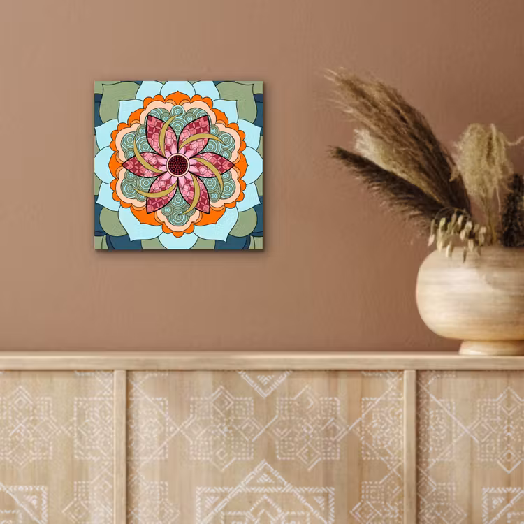 Mandala - Geometrisch - Kunst - Decoratief - Kleurrijk aluminium wit klein -sfeer4