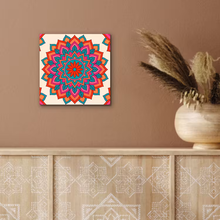 Mandala - Patroon - Abstract - Kleurrijk - Modern aluminium wit klein -sfeer4