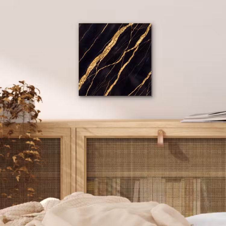 Marmer - Goud - Textuur - Abstract - Zwart aluminium wit klein -sfeer3