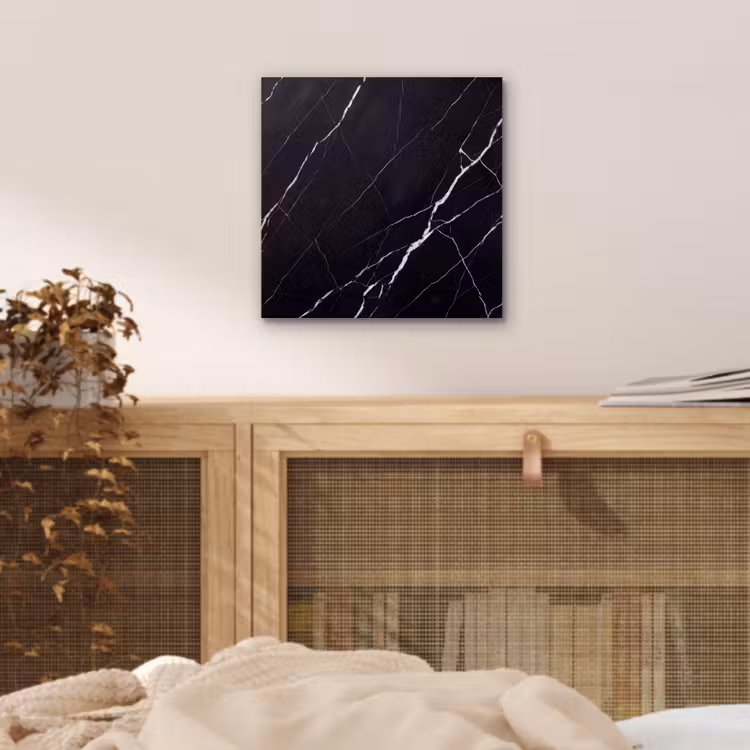Marmer - Patroon - Abstract - Modern - Zwart aluminium wit klein -sfeer3