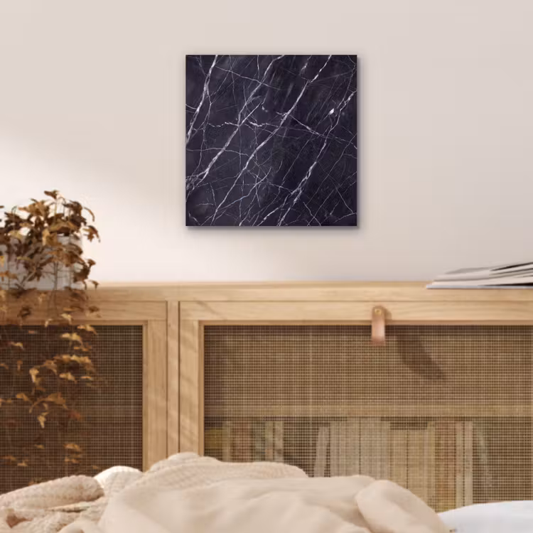 Marmer - Patroon - Modern - Zwart - Wit aluminium wit klein -sfeer3