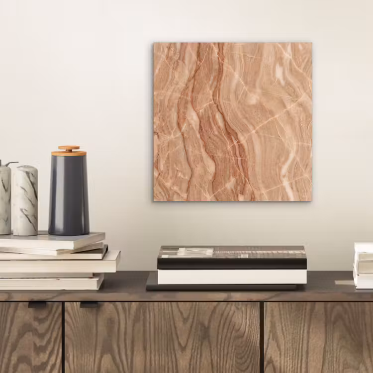 Marmer - Ader - Natuur - Abstract - Beige aluminium wit klein -sfeer1