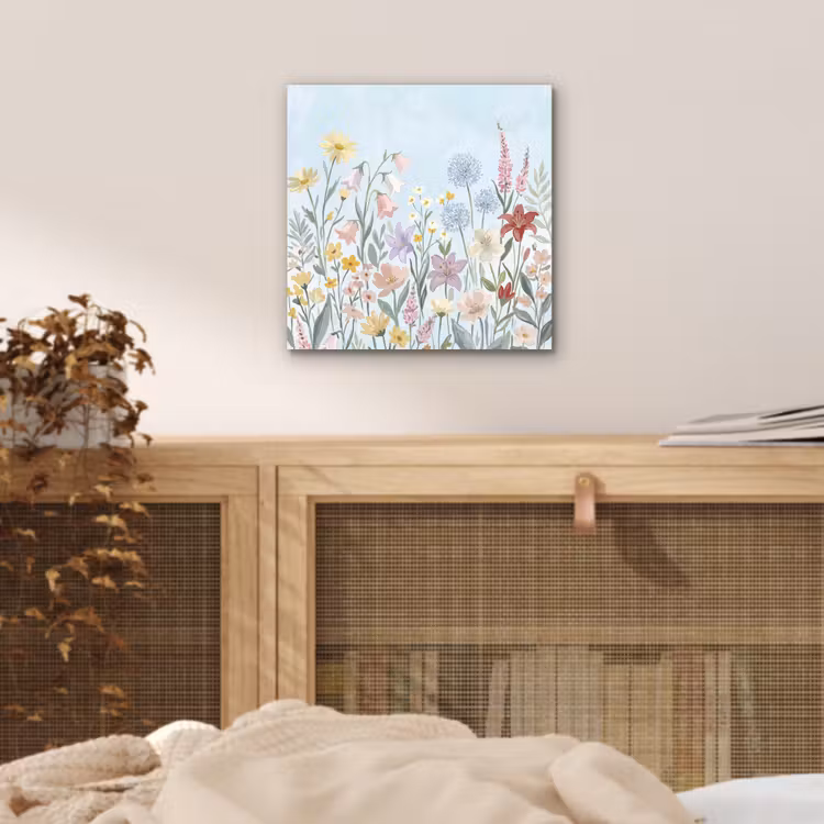 Weidebloemen - Illustratie - Kleurrijk aluminium wit klein -sfeer3