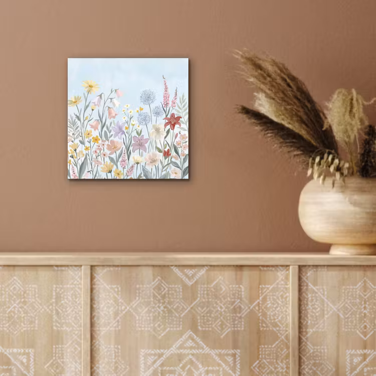 Weidebloemen - Illustratie - Kleurrijk aluminium wit klein -sfeer4