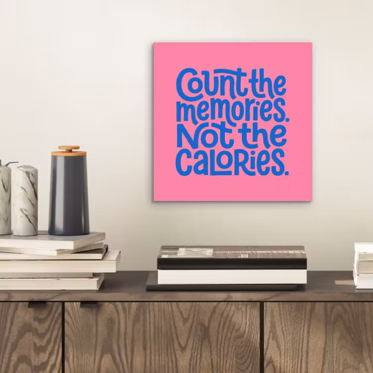 Memories - Roze - Blauw - Quote aluminium wit klein -sfeer1