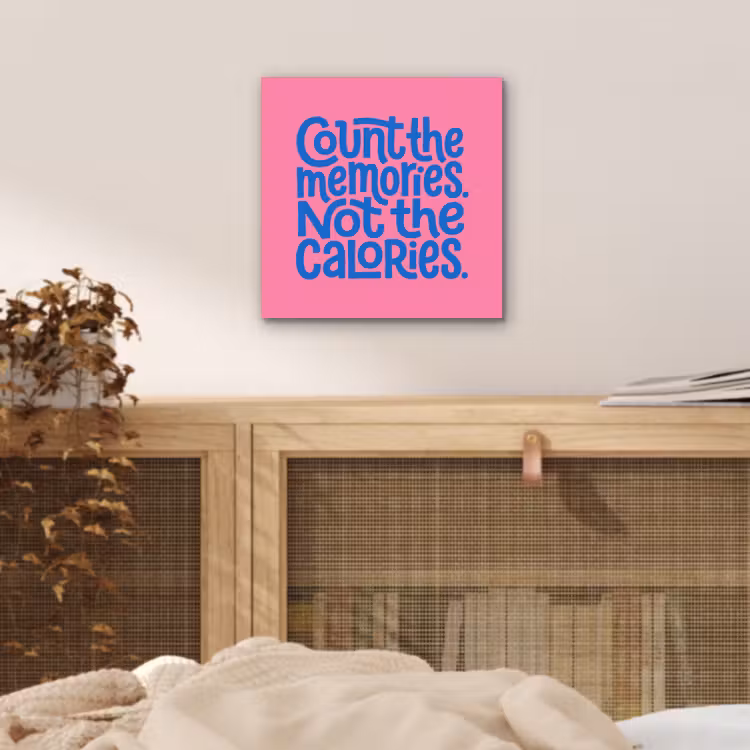 Memories - Roze - Blauw - Quote aluminium wit klein -sfeer3