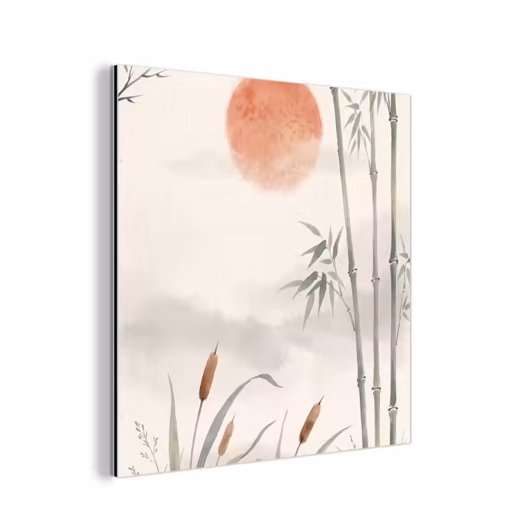 Minimalistisch - Bamboe - Groen aluminium wit klein -3d