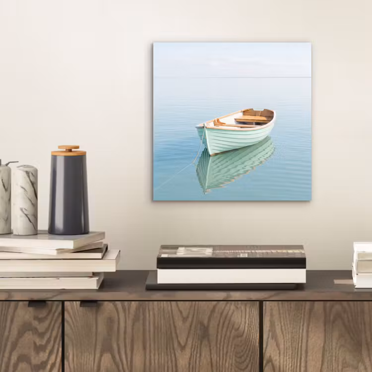 Minimalistisch - Boot - Zee aluminium wit klein -sfeer1