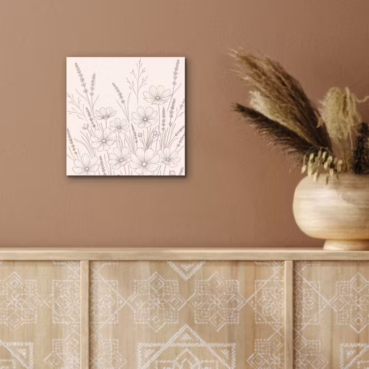 Minimalistisch - Modern - Bloemen - Beige aluminium wit klein -sfeer4