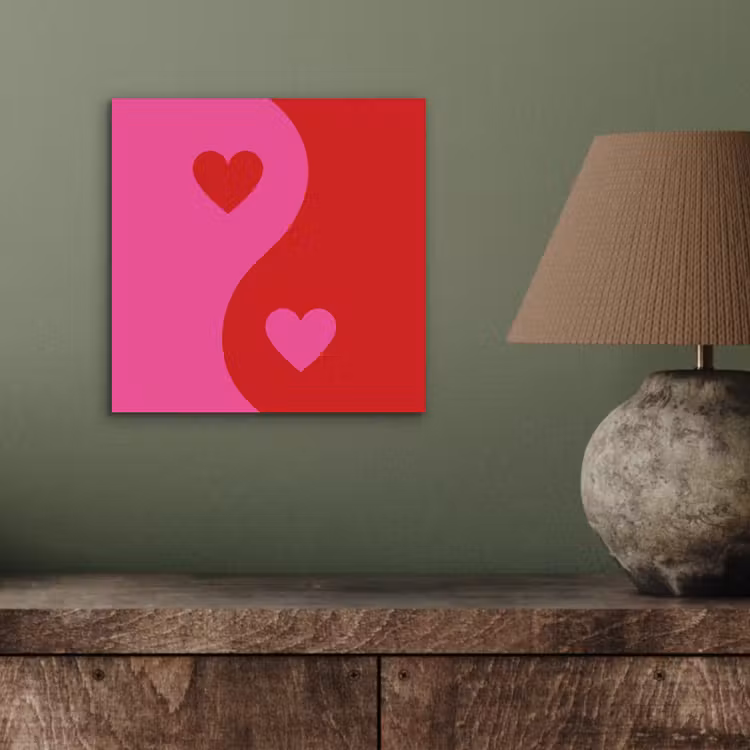 Minimalistisch - Rood - Roze - Hartjes aluminium wit klein -sfeer2