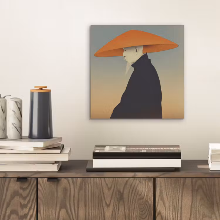 Minimalistisch - Silhouet - Oranje aluminium wit klein -sfeer1