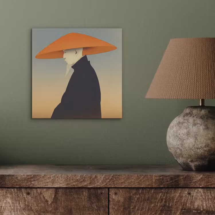 Minimalistisch - Silhouet - Oranje aluminium wit klein -sfeer2